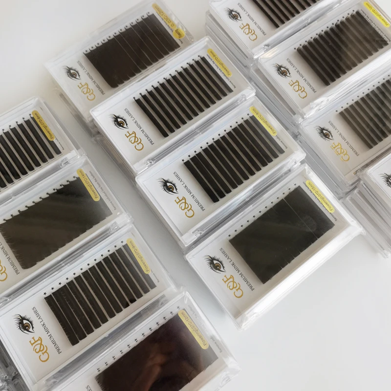 

Wholesale eyelashes private label, pre made volume fans mink lashes, Professional mink individual eyelash extension, Black