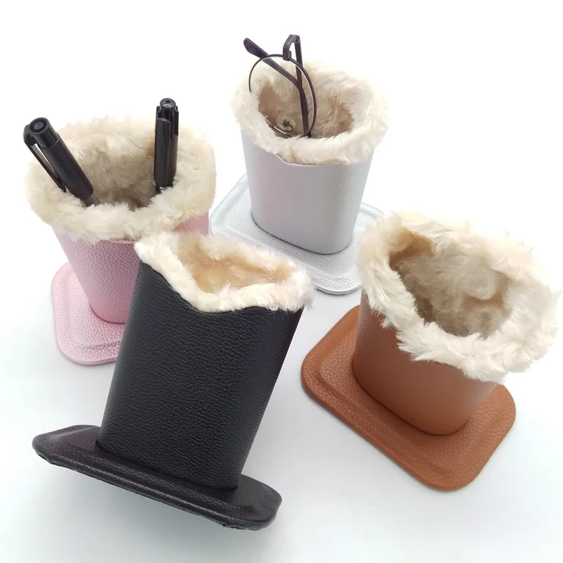 

PU Leather Eyeglass Holders Sunglasses Stands with Soft Plush Eyeglass Holder Stands Plush Lined Glasses Case