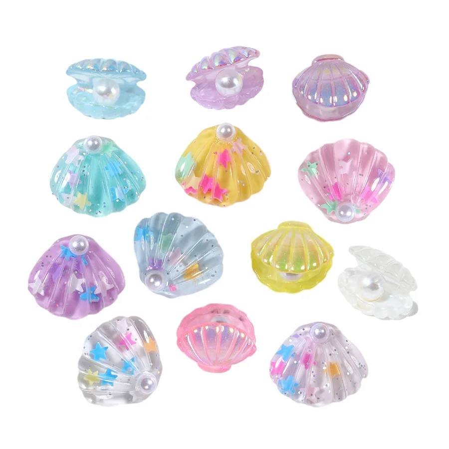 

good quality artificial flat back resin sea pearl shell cabochons kids doll house accessories