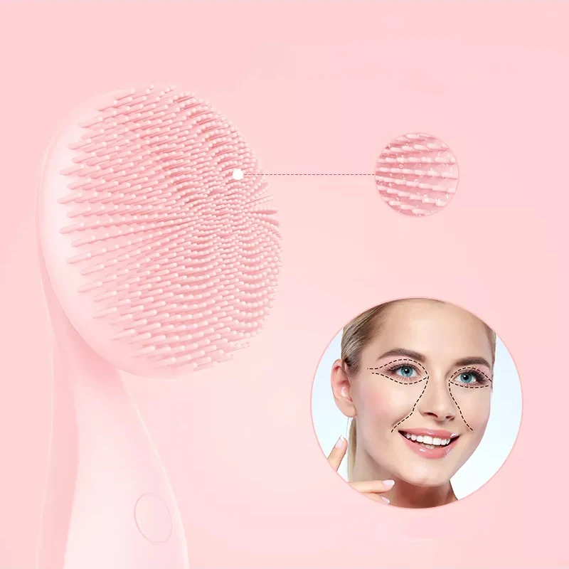

Handle Multi Functional Spin Olay Soft Dry Conair Facial Pores Cleanser Face Exfoliate Brush, Pink/white/customization