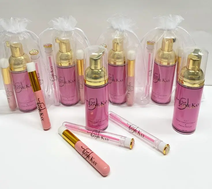 

OEM private label eyelash extension cleanser foam shampoo lash shampoo with gold lid and pink bottle, Clear, pink