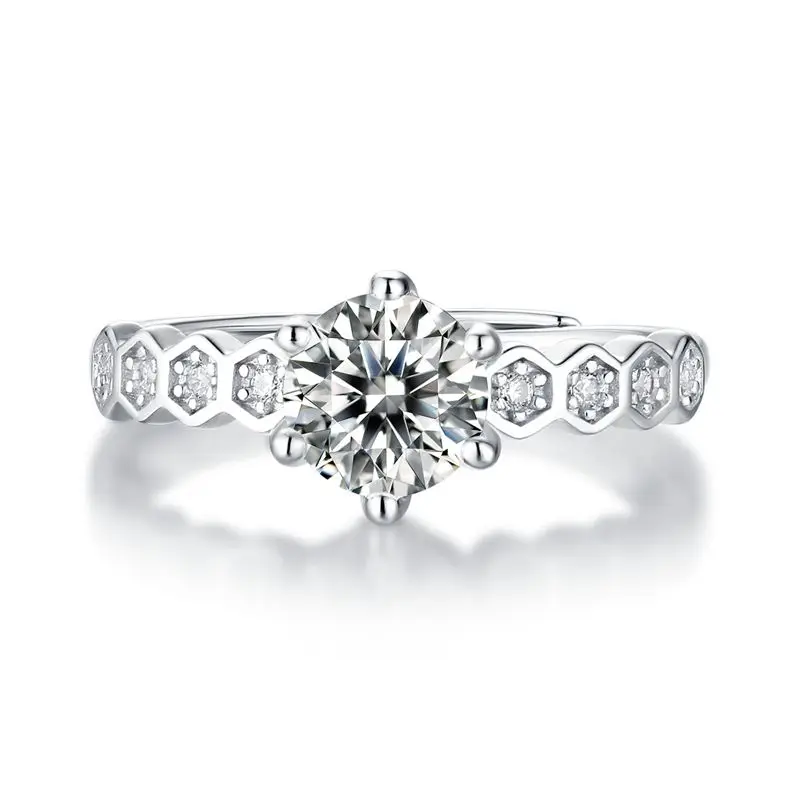 

Elegant 925 Sterling Silver 1CT Moissanite Diamond Ring