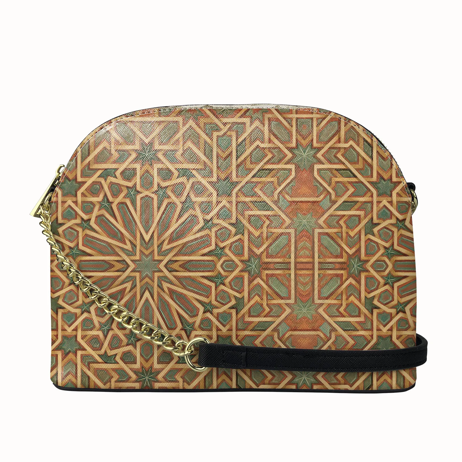 

New Strap Bag Custom Shoulder Polynesian Floral Tribal Pattern Cross-body Bag Printed Inclined Shoulder Shell Bag, Customized color
