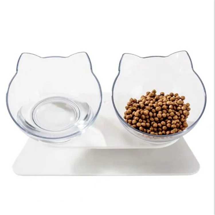 

Wholesale Pet Cat Food Bowl Pet Feeder Non-slip Neck Protection 15 Degree Elevated Cat Bowls Dog Pet Bowl, White
