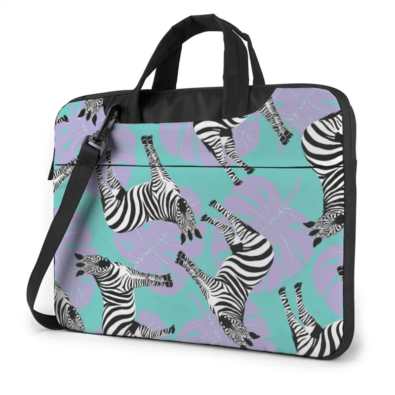 

Zebra Stripe Printed Black Good Quality Messenger Bag Women's Laptop Cross Bag With Custom Logo