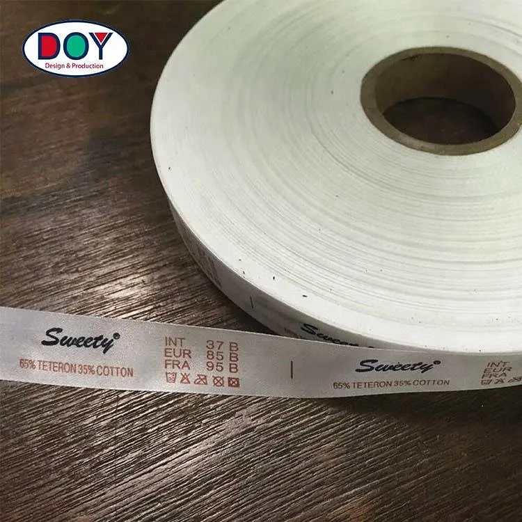 

Roll Design Custom Instruction Wash Symbol Logo Printed Ribbon Stain Fabric Care Label for Garment, Follow pantone color chart