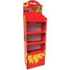 Customized color logo snack nut layout paper display stand with roof cover