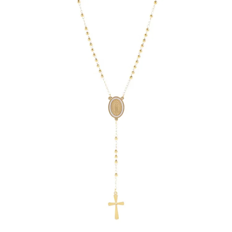 

Stainless steel Rosary chain necklace catholic religious christian products, Gold