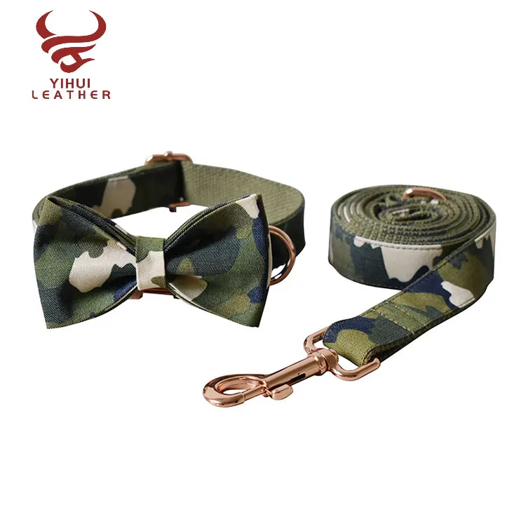 

Adjustable buckle suitable small medium traction tactical bow camouflage dog rope dog collar, Customized