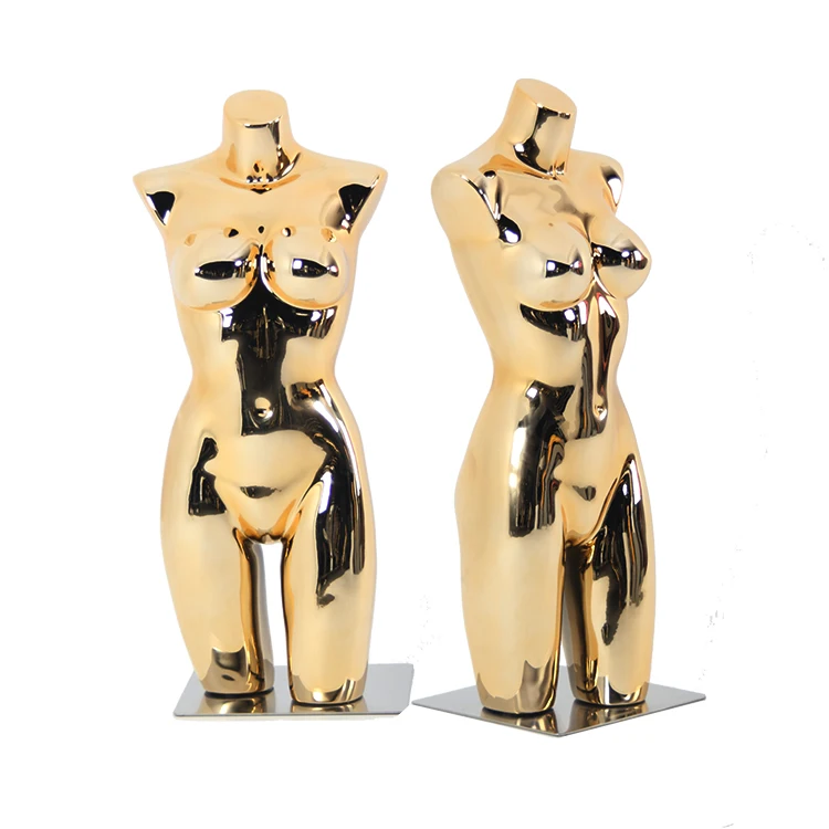 

Fashion Chrome Gold Mannequins Dummy Female Manikin Women Torso Mannequin Bra Display, Customer request