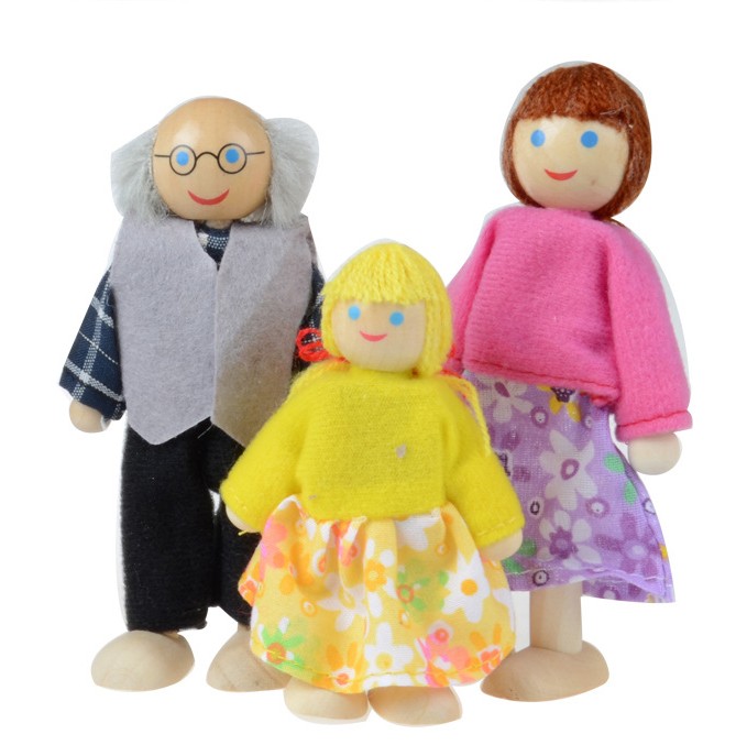 wooden family relationship awareness joint doll toy