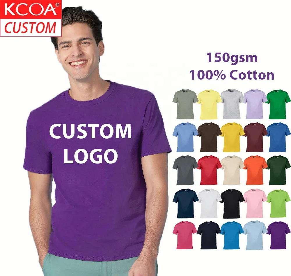 

Stocked Personalized 150gsm Printing Logo 100% Cotton Unisex T Shirts