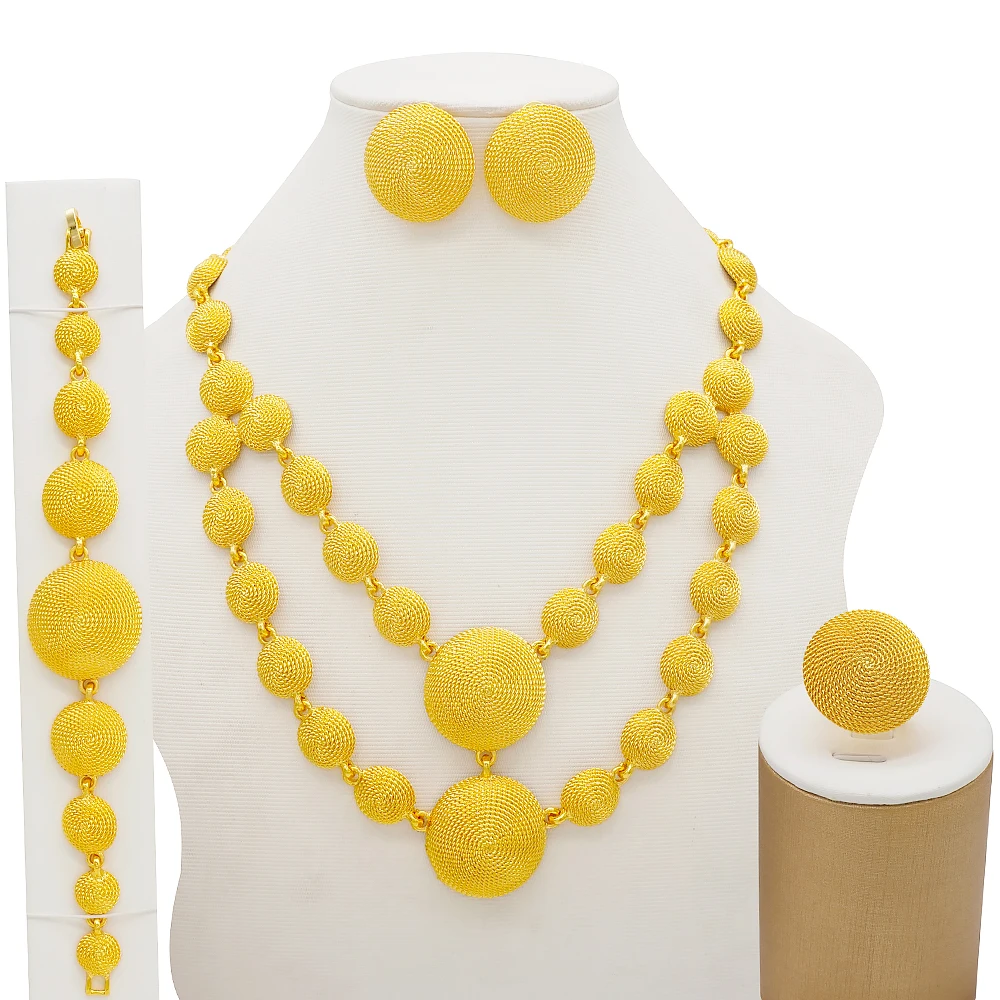 

neckless wholesale high quality big jewelry set african necklaces jewelry set girls BJ825, Gold silver