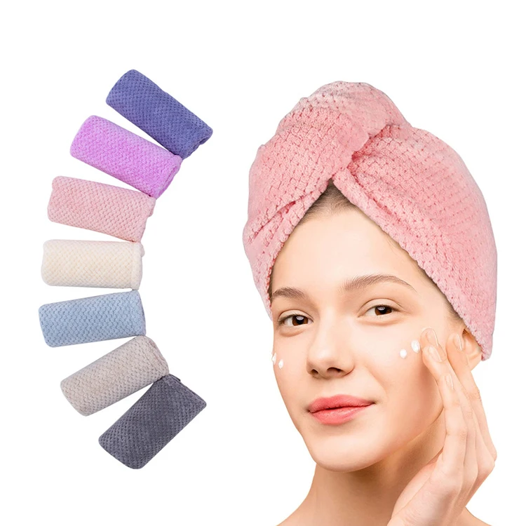 

Custom Personalized SPA Women''s Super Absorbent Quick Dry Soft Magic Turban Towel With Buttons Twist Wrap Microfiber Hair Towel