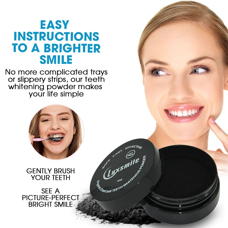 
Private Label Coconut Charcoal Teeth Whitening Kit Activated Charcoal Powder 