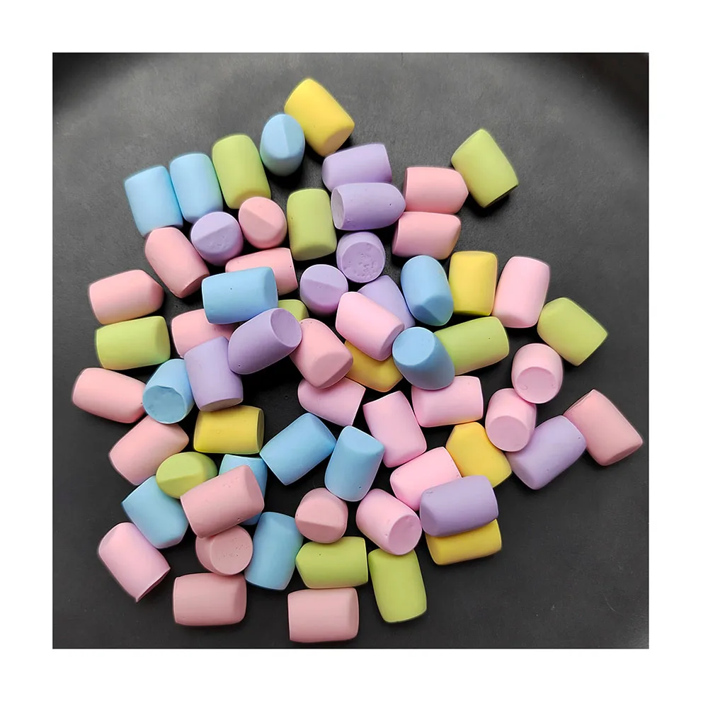 

100Pcs/Lot 11*15MM Artificial Marshmallow Candy Dessert Flatback Resin Cabochon Slime Charms For Scrapbook Phone Case Decor DIY