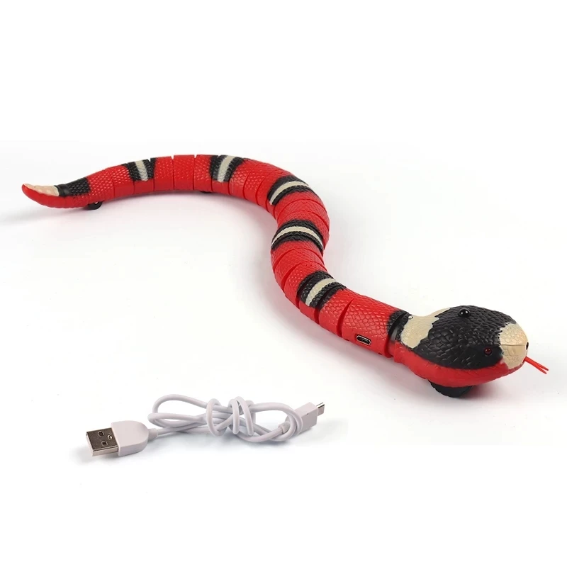 

Smart Sensing Interactive Cat Toys Automatic Eletronic Snake Cat Teasering Play USB Rechargeable Kitten Toys for Cats Dogs Pet