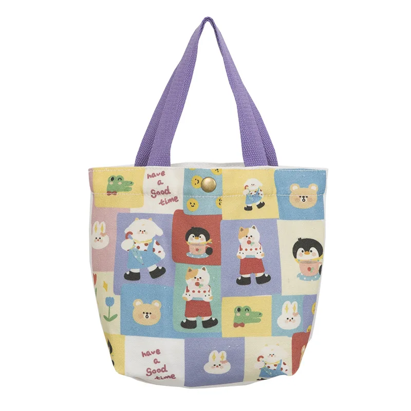 

Canvas Tote Shopping Bag Print Customized Recycle Organic Cotton Customized Desgin Accepted Eco-friendly Reusable Cartoon