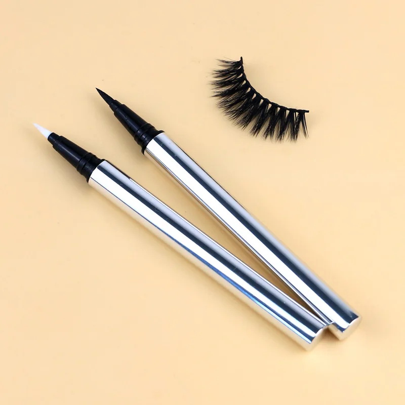 

Organic private label lash liquid clear no glue no magnetic eyeliner adhesive eye liner pen, Black brown transparent