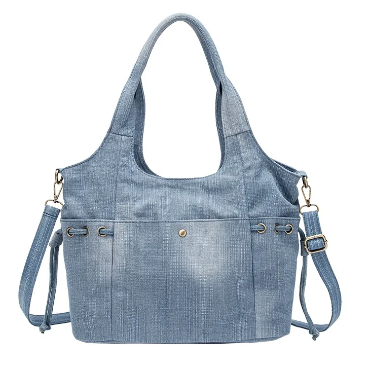 

Denim Women Shoulder Bag New Fashion Jeans High Quality Crossbody Bag female big Tote Travel Handbag Large Mochila Bolsa blue