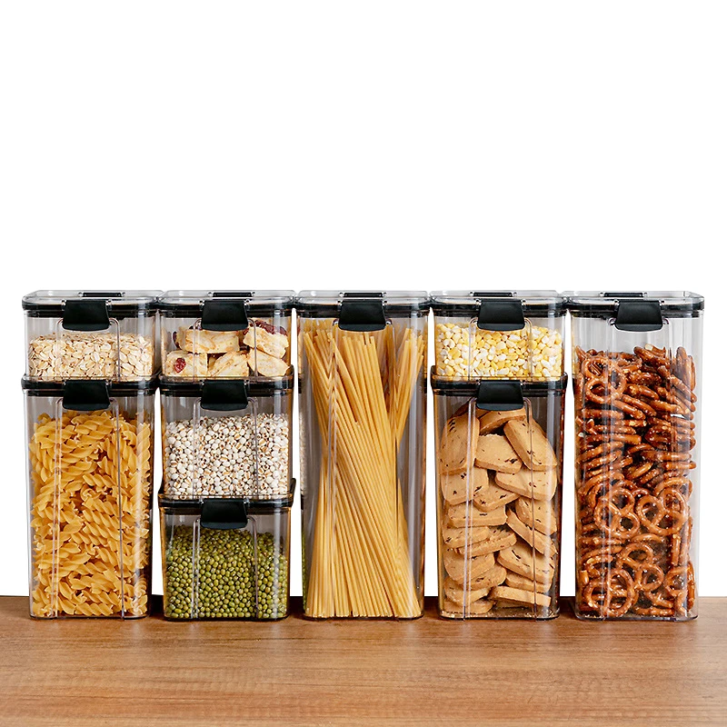 

Amazon hot sale airtight food storage transparent food packing cans transparent glass storage jar