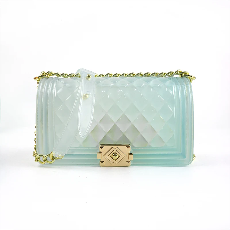 

Crazy selling Transparent bag clutch purses Jelly clear color candy bags shoulder handbag ready to ship