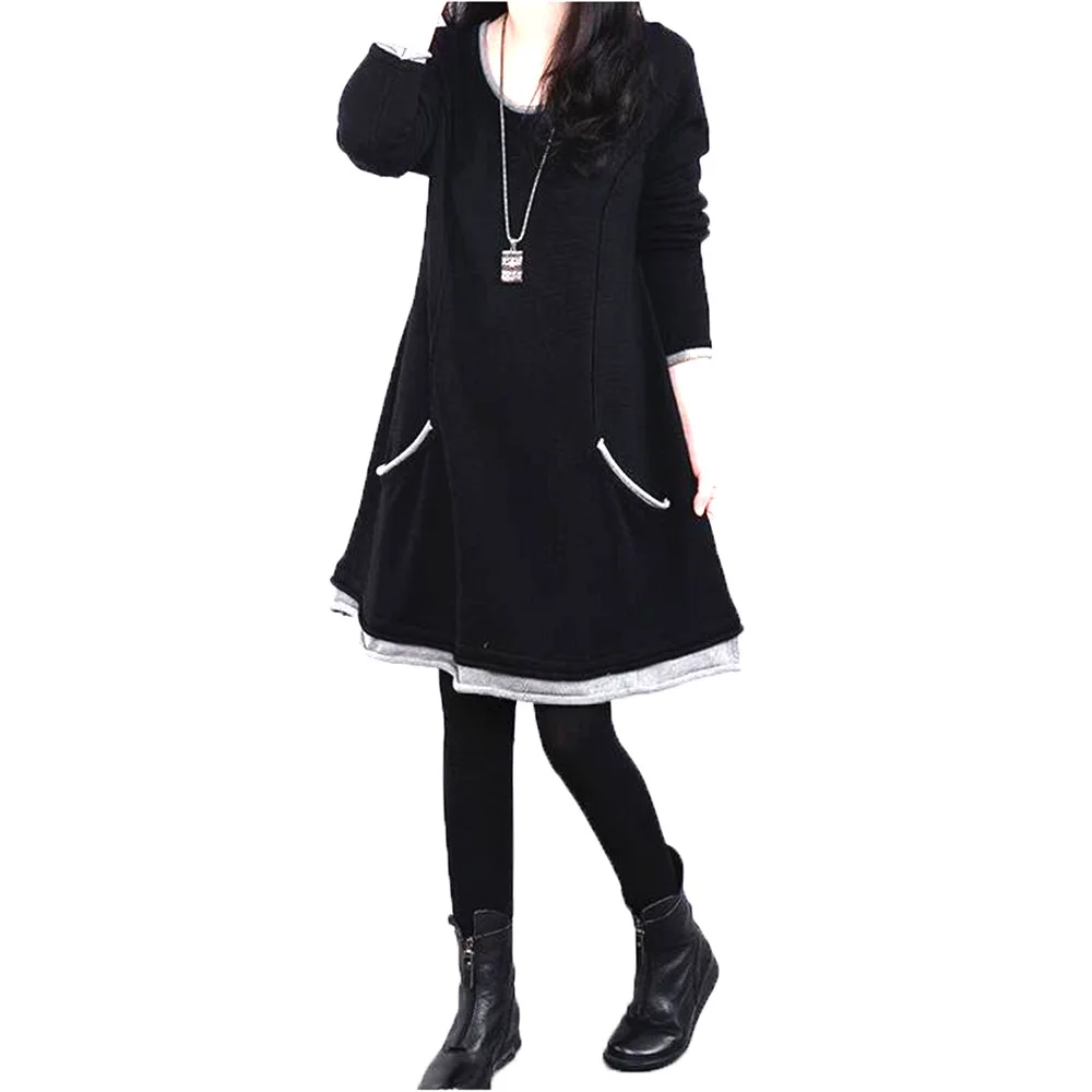 

Fat MM Plus Size Thicken Winter Dresses Women 2020