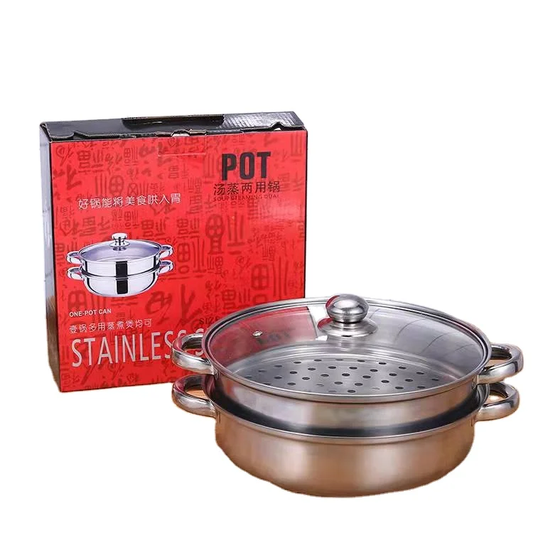 

2022 New Product Chinese Red Traditional Gift Packing Stainless Steel Food Steamer, Customized color