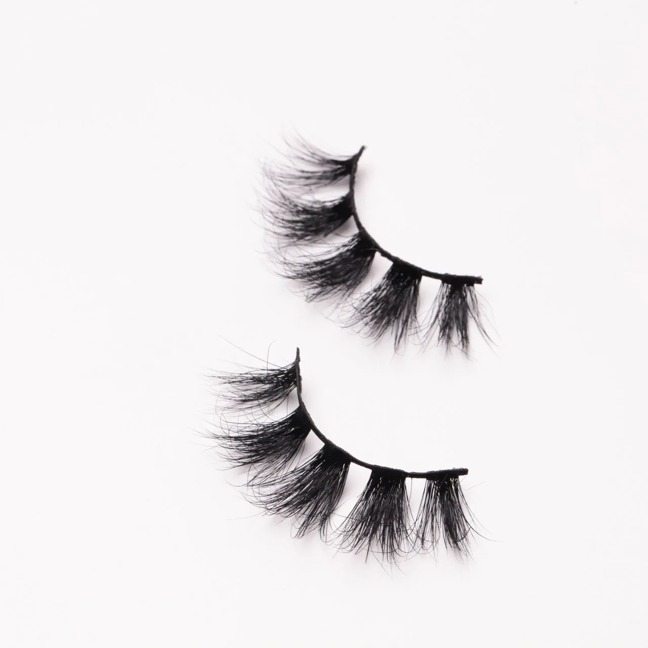 

The new mink fur false eyelashes 25mm long messy cross thick handmade pair of 3d pairs of fur, Black
