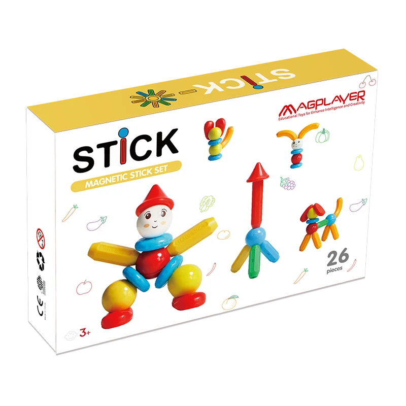 

Kids Educational Toys 3D Building Blocks Magnet Stick Rods And Balls Set STEM Magnetic Sticks Toys For Children