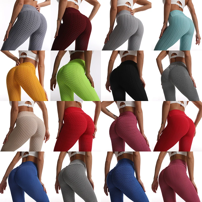

2021 Workout Running Gym Scrunch Butt Womens Yoga Leggings Ruched High Waisted Anti Cellulite Tummy Control Lift Waist Yoga Pan, As pictures