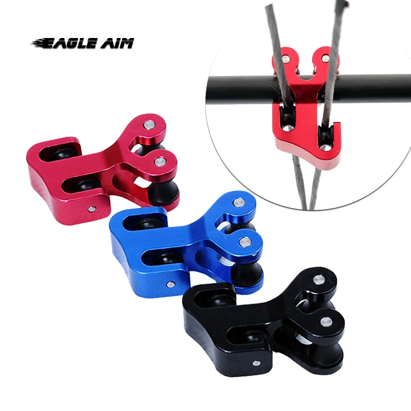 

Archery Hunting Aluminum Roller Glide Bow String Separator Pulley Cable Slide Compound Bow String Splitter for Shooting