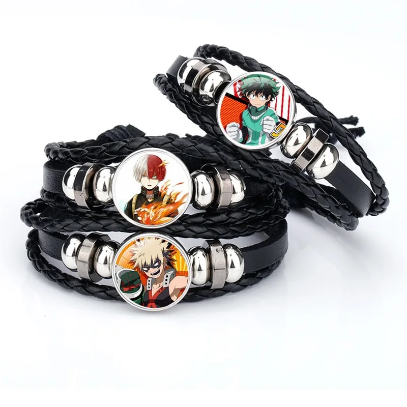 

Japan Hero Academia Figure Hot Leather Bracelet for Cosplay Gift