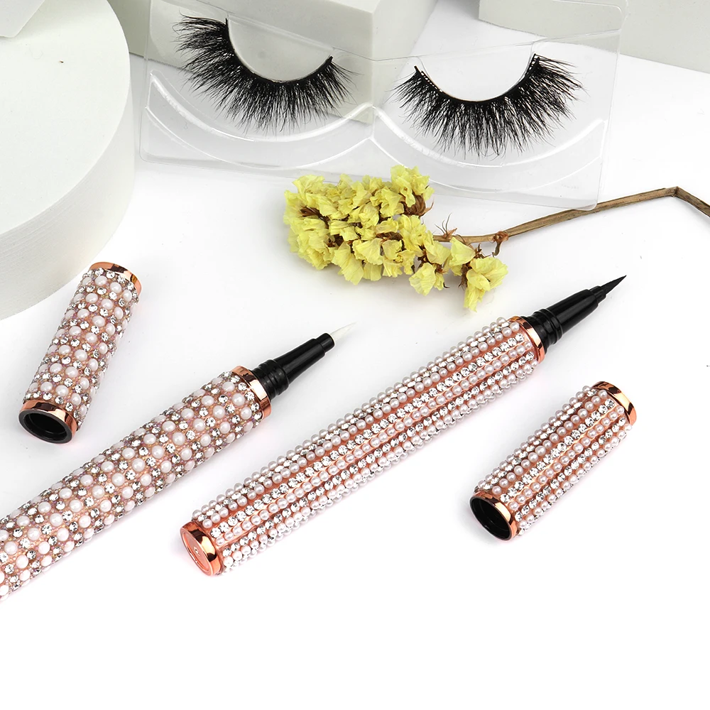 

Luxury Pearl diamond Eyeliner Pencil Lash Glue Eyelash Adhesive Liquid Magic Eye Liner Pen