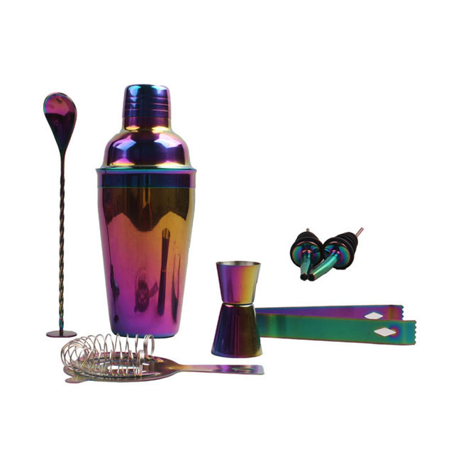 

750ml Stocked Stainless Steel Bar Tools Cocktail Shaker Set With Multifunction Tools