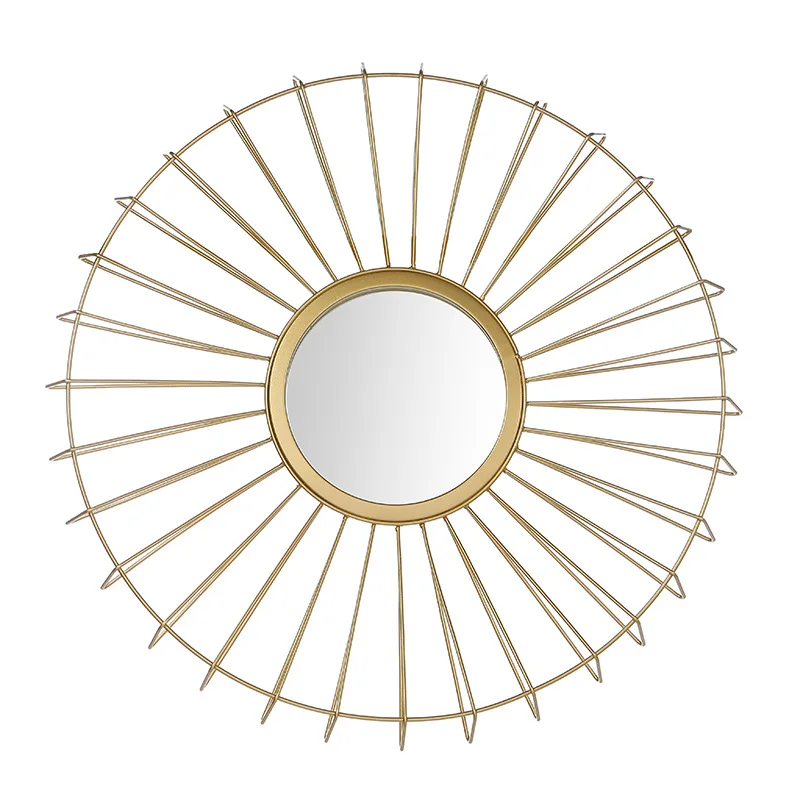 

2021 European Hotel Gorgeous Round Mirror Light Luxury Bedroom Mirror, Customized
