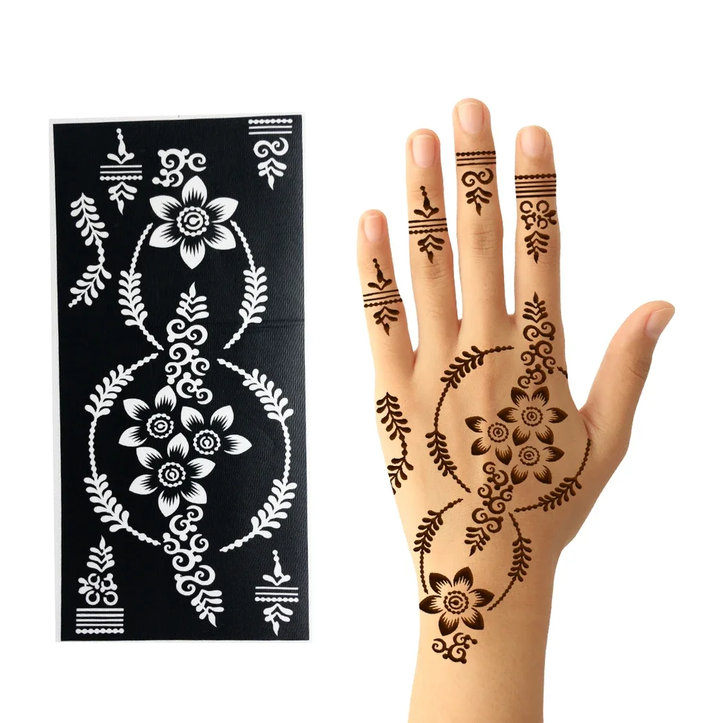 

Beauty Sticker Henna Tattoo Stencils Wholesale Women Sexy Lace Hands Body Art Sticker