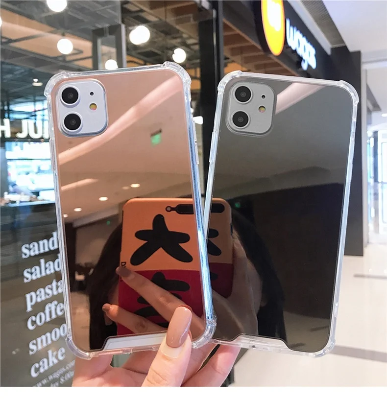 

for iphone x xs xr 11 pro max acrylic mirror phone case iphone 11 shockproof case acrylic phone case, Black,rose gold,gold,silver