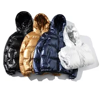 

Men Fashion New Design Winter Puffer Shinny Jacket Men Warm Metallic Padding Wholesale Bubble Bomber Jacket