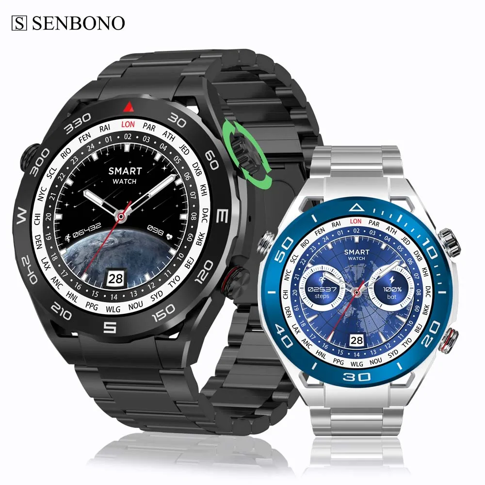 

SENBONO SK4 New Men Smart Watch Amoled 1.45 inch Display Round Bluetooth Call Watch for Huawei Android IOS Sport Smartwatch Men
