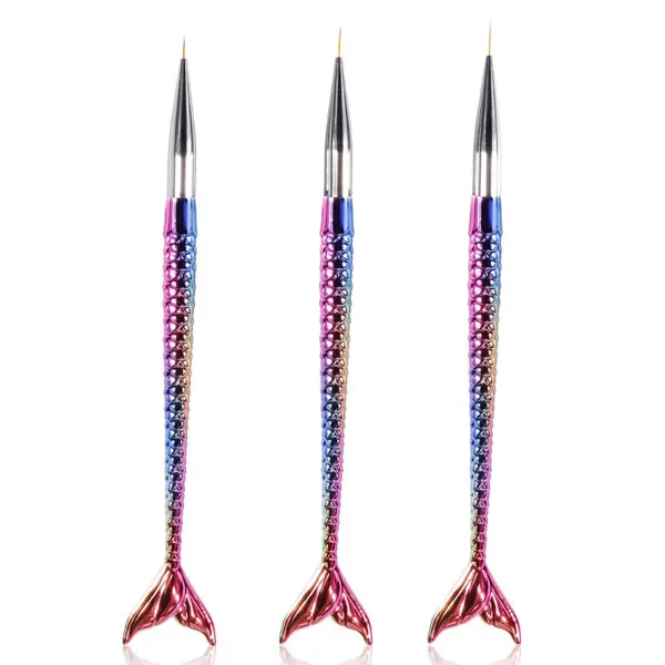 

3pcs/set Gold Mermaid Gradient Nail Pen Nail Art Line Brush