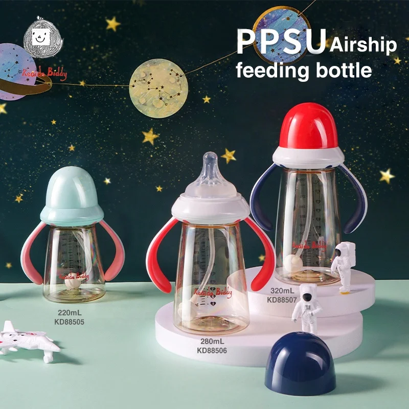 

Babies Milk Bottle Food Grade BPA Free Custom Logo Silicone Nipple Infant Baby Feeding Bottles PPSU