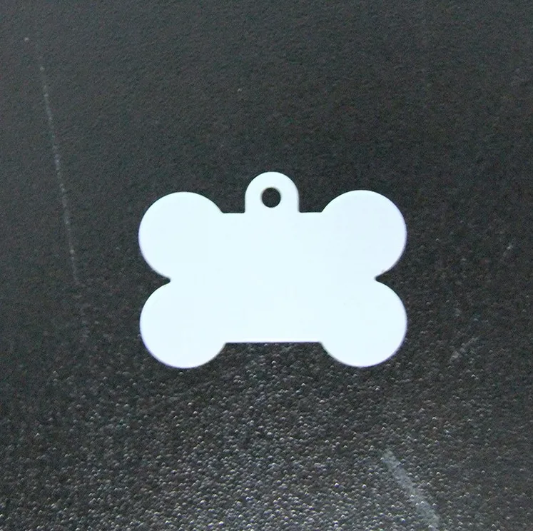 
blank white sublimation bone shape dog pet tag 