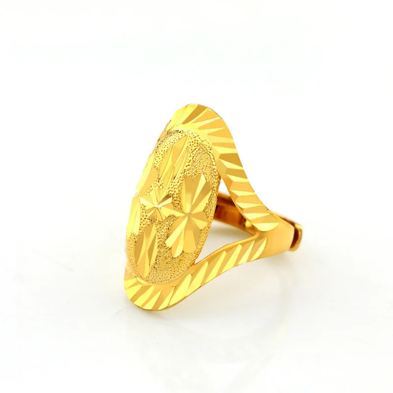 

Dropshipping Exquisite Flower Pattern Gold Ring for Women's Engagement Anniversary Jewelry Delicate Christmas Gifts Female