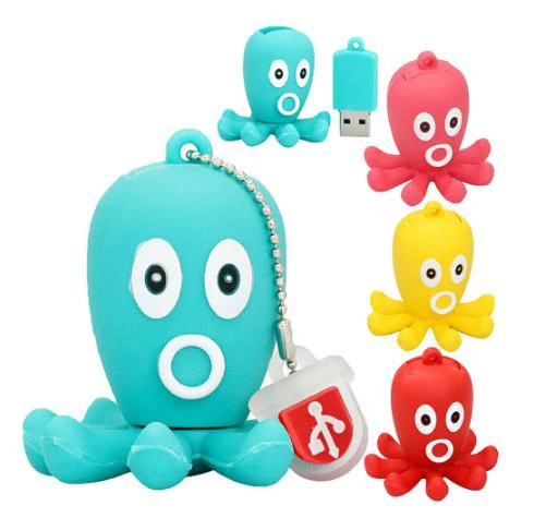 

Cartoon Octopus USB Flash Drive 2.0 1GB 2GB 4GB 8GB PVC Pen Drive 3.0 64gb 32gb 16gb Usb Memory Stick