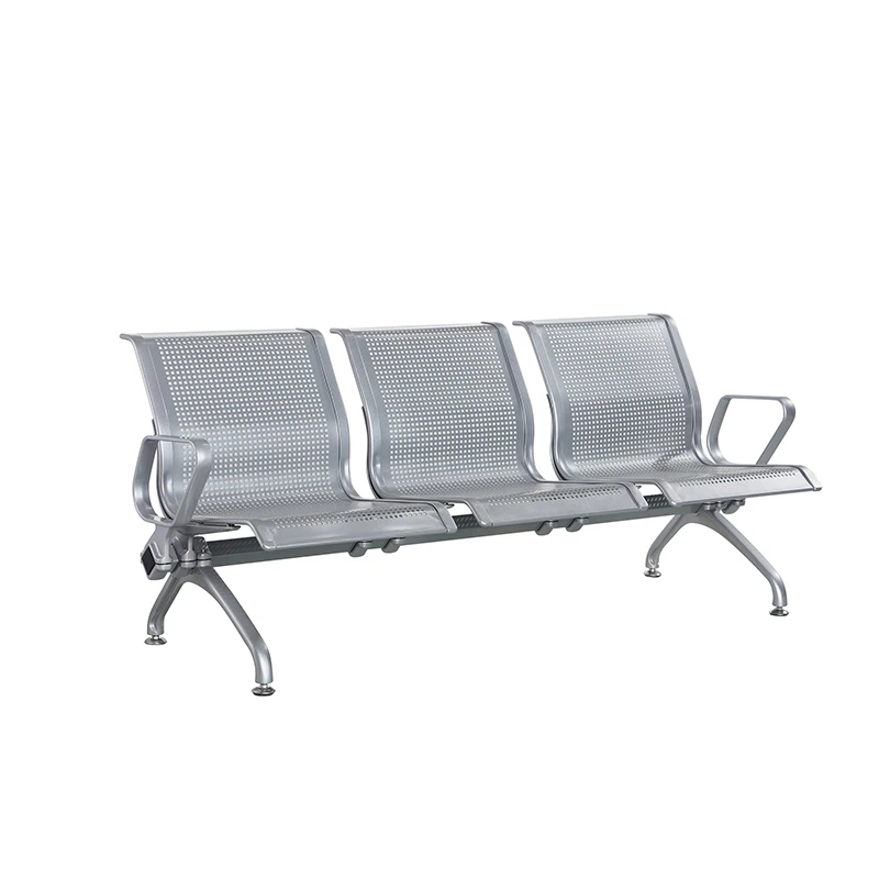 

Aluminium 3 Seats Waiting Room Row Chair Waiting Bench Chair For Hospital/Station/Bank/Public Area, Silver