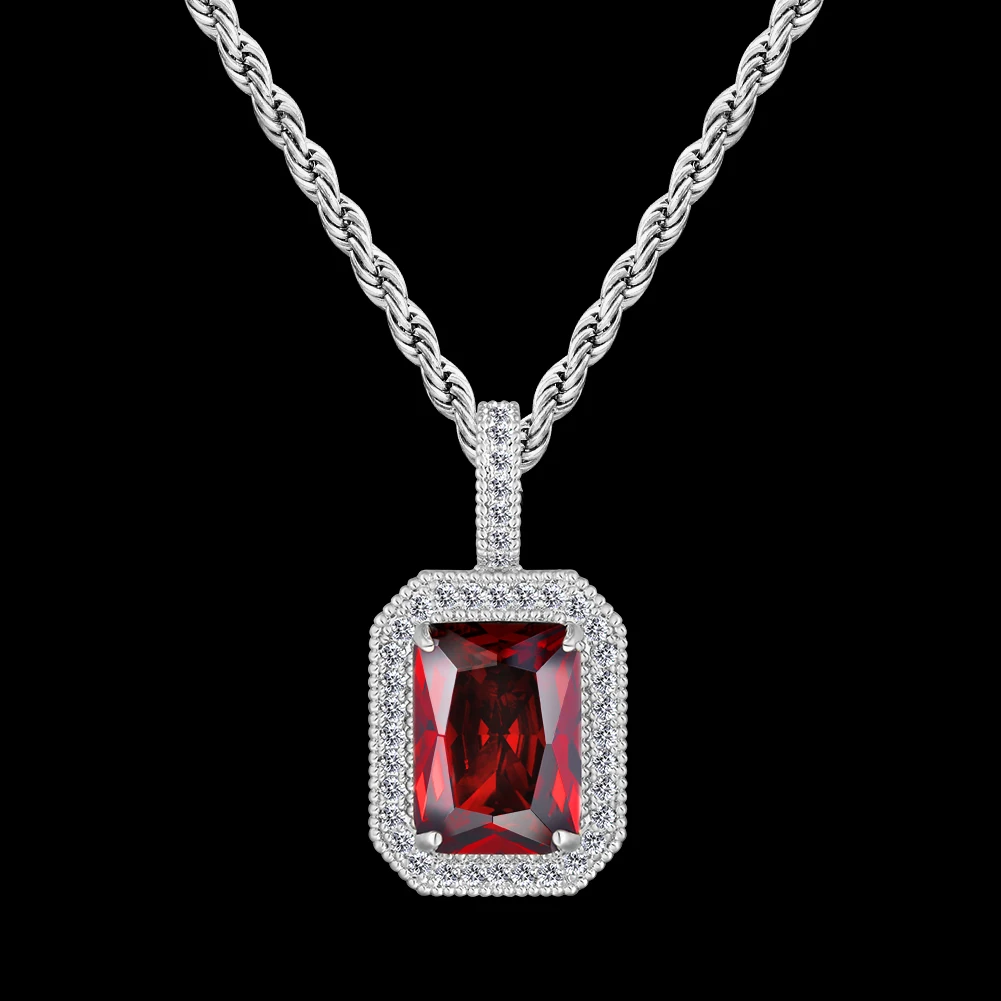 

KRKC Wolesale fashion custom design women crystal diamond charms aquamarine / red ruby / emerald gemstone pendants for necklace