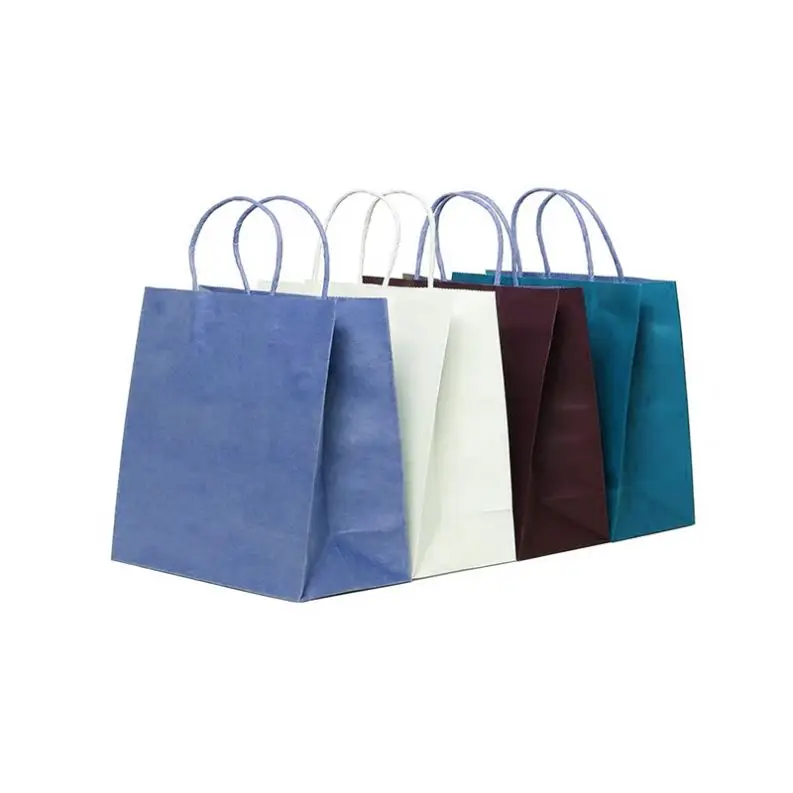 

HDPK Custom retro kraft paper bag with handle packaging paper bag