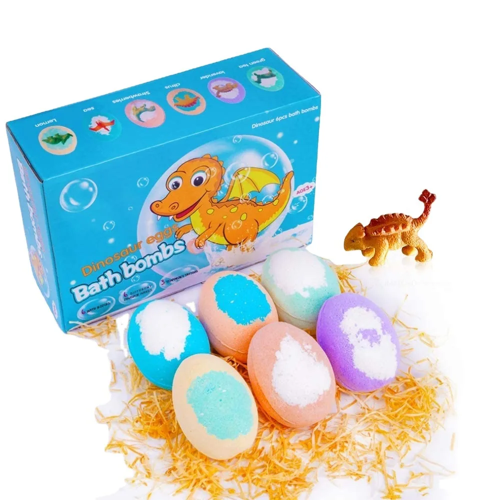 

Factory direct hot selling Low MOQ body care moisturizing bubble ball dinosaur egg set explosive salt ball., Multi color