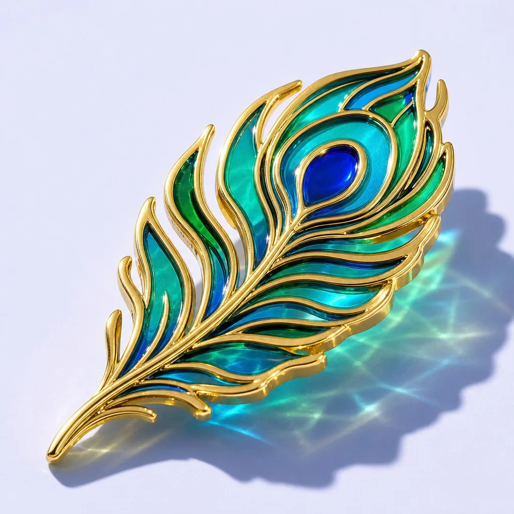 Art Nouveau Peacock Feather Pin